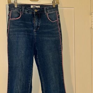 Women's Blue Jeans with Pink Accents
